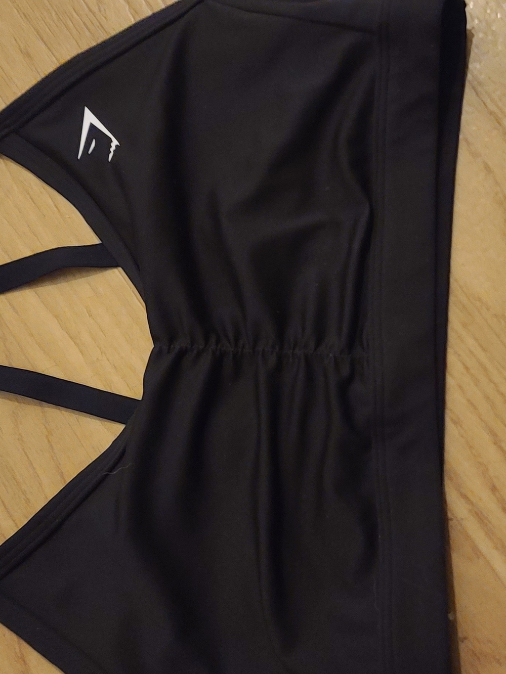 Gymshark Kids Black One-Piece Swim Top with Double Straps